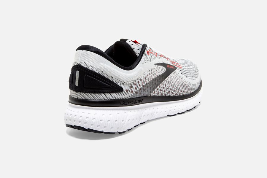 Glycerin 18 Road Brooks Running Shoes NZ Mens - White/Black - ABGRCU-658